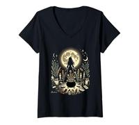 Mujer Samhain Pagan Samain Celtic Cottagecore Aesthetic Witch Camiseta Cuello V