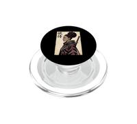 Mujer Samurai Africana Luchador Katana Japonés Negro Anime PopSockets PopGrip para MagSafe