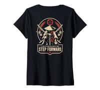 Mujer Samurai Anime Warrior Japón Katana Cita Motivacional Camiseta Cuello V
