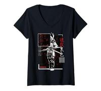 Mujer Samurai Artes Marciales Streetwear - Japón Estética Edgy Camiseta Cuello V