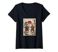 Mujer Samurai Bearded Dragons Japanese Vintage Gifts Graphic Art Camiseta Cuello V