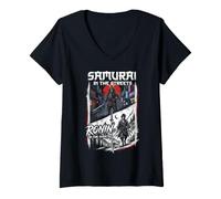Mujer Samurai In The Streets Ronin In The Sheets Bushido Japanese Camiseta Cuello V