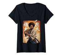 Mujer Samurai Warrior Saying Katana Strength Honor Hombres Mujeres Japón Camiseta Cuello V