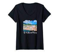 Mujer San Cristóbal y Nieves Camiseta Cuello V