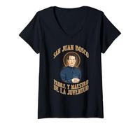 Mujer San Juan Bosco Padre Y Maestro De La Juventud Camiseta Cuello V