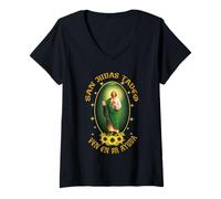 Mujer San Judas Tadeo Agradezco Las Bendiciones Recibidas Camiseta Cuello V