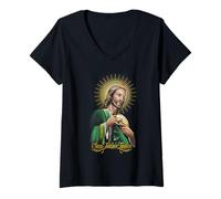 Mujer San Judas Tadeo, Apostol de Nuestro Señor Jesucristo Camiseta Cuello V
