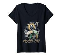 Mujer San Judas Tadeo Saint Jude Thaddeus Camiseta Cuello V