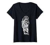 Mujer San Judas Tadeo Saint Jude Thaddeus Camiseta Cuello V
