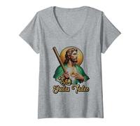Mujer San Judas Tadeo (Saint Jude The Apostle) Camiseta Cuello V
