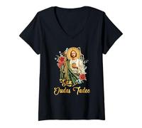 Mujer San Judas Tadeo (Saint Jude The Apostle) Camiseta Cuello V