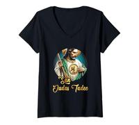 Mujer San Judas Tadeo (Saint Jude The Apostle) Camiseta Cuello V