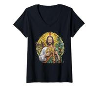Mujer San Judas Tadeo Siempre A Mi Lado Camiseta Cuello V