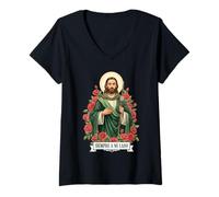 Mujer San Judas Tadeo Siempre A Mi Lado Jesús Español Camiseta Cuello V