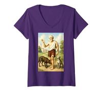 Mujer San Lázaro Cuba Babalu Aye Tradición católica afrocubana Camiseta Cuello V