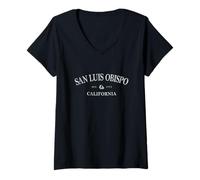 Mujer San Luis Obispo California | San Luis Obispo CA Imprimir Camiseta Cuello V