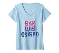 Mujer San Luis Obispo - Retro San Luis Obispo California Vintage Camiseta Cuello V