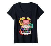 Mujer San Luis Potosí Muñeca Lelé, Handmade Mexicans Rag Doll Camiseta Cuello V