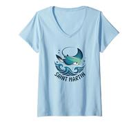 Mujer San Martín/Saint Martin Camiseta Cuello V