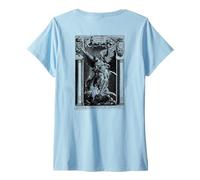 Mujer San Miguel Arcángel Derrotando a Satanás Cristiano Camiseta Cuello V