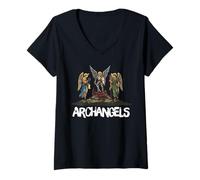 Mujer San Miguel Arcángeles Católicos Bíblicos Camiseta Cuello V