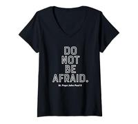 Mujer San Papa Juan Pablo II No tengas Miedo Camiseta Cuello V
