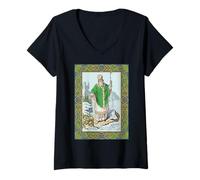 Mujer San Patricio Católico Día de San Patricio Serpientes Irlanda Camiseta Cuello V