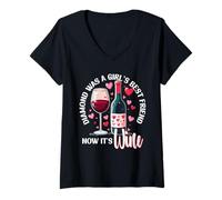 Mujer San Valentín Diamond Was A Girls Best Friend Camiseta Cuello V