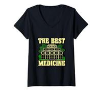 Mujer Sanación a través de la música Camiseta Cuello V