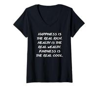 Mujer Sanación Salud Mental Conciencia Felicidad y Salud Camiseta Cuello V