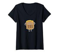 Mujer Sándwich de Queso a la Parrilla y Pan Tostado con Queso Cheddar Camiseta Cuello V