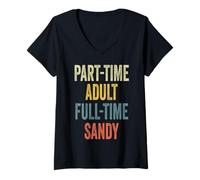 Mujer Sandy Personalized Retro Girls Part-Time Sandy Name Camiseta Cuello V
