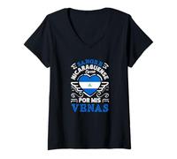 Mujer Sangre Nicaraguense Corre por Mis Venas Orgullo Nicaragüense Camiseta Cuello V