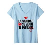 Mujer Sanidad Publica Mujer La Sanidad No Se Vende Se Defiende Camiseta Cuello V