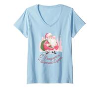 Mujer Santa Bubble Moscú Navidad Navidad Rusia Navidad Camiseta Cuello V