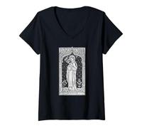 Mujer Santa Catalina de Siena Arte Católico Camiseta Cuello V