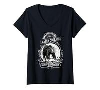 Mujer Santa Catalina de Siena Cita Oso Varonil Coraje Hombres Católicos Camiseta Cuello V