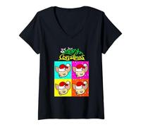 Mujer Santa Chihuahua Dog Christmas Xmas Funny Puppy Lover Camiseta Cuello V