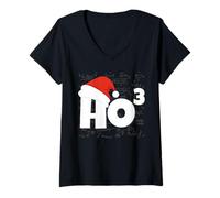 Mujer Santa Christmas Hat HoHoHo Funny Math Teacher Humor Camiseta Cuello V
