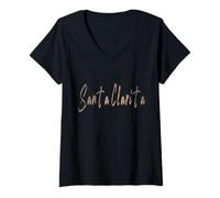 Mujer Santa Clarita California Vintage diseño elegante Camiseta Cuello V