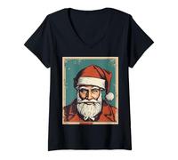 Mujer Santa Claus Retrato Pulpa Cultura Arte Camiseta Cuello V