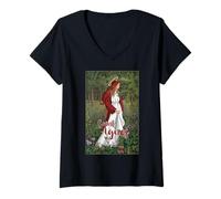 Mujer Santa Inés de Roma Arte Vintage Católica Patrona de Las Niñas Camiseta Cuello V