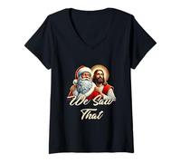Mujer Santa Jesús, Hemos Visto Esa Feliz Navidad, Christian Funny Camiseta Cuello V