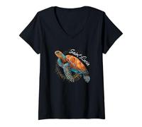 Mujer Santa Lucía Island Souvenir Mar Caribe Santa Lucía Camiseta Cuello V