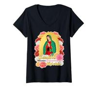 Mujer Santa María de Guadalupe, La Morenita del Tepeyac Camiseta Cuello V