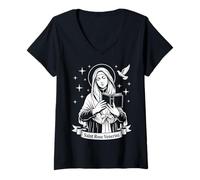 Mujer Santa Rosa Venerini Patrona Católica Italiana de Maestros Camiseta Cuello V