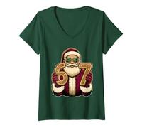 Mujer Santa Says Six Seven Funny Christmas Meme Camiseta Cuello V