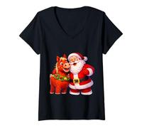 Mujer Santa Y Caballo Amistad Camiseta Cuello V