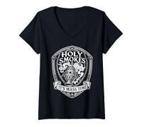 Mujer Santo Fuma su Tiempo de Misa incensario católico Camiseta Cuello V