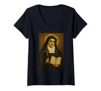 Mujer Santo Icono Católico de Santa Edith Stein Camiseta Cuello V